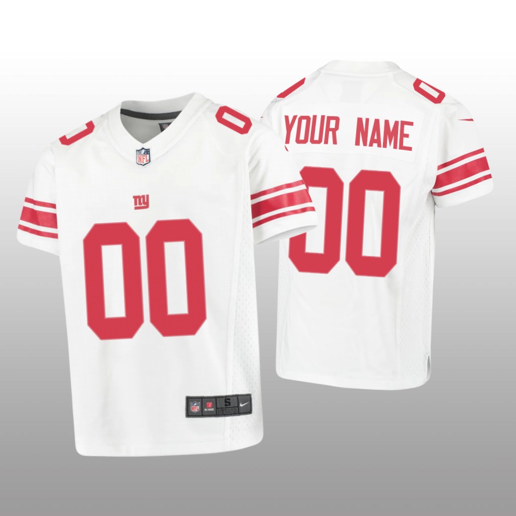New York Giants Custom White Jersey Game - Youth