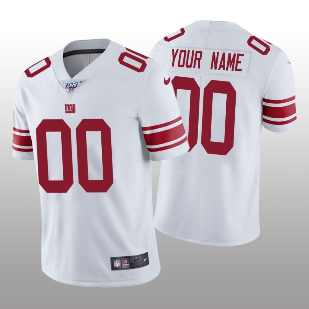 New York Giants Custom White Vapor Limited Jersey 100th Season - Men's