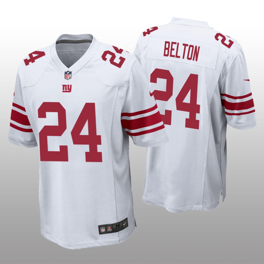 New York Giants Dane Belton White Jersey Game - Men's