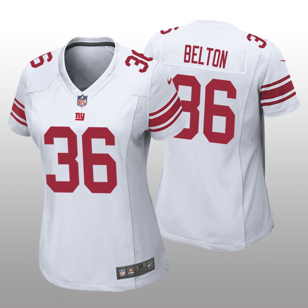 New York Giants Dane Belton White Jersey Game - Women's