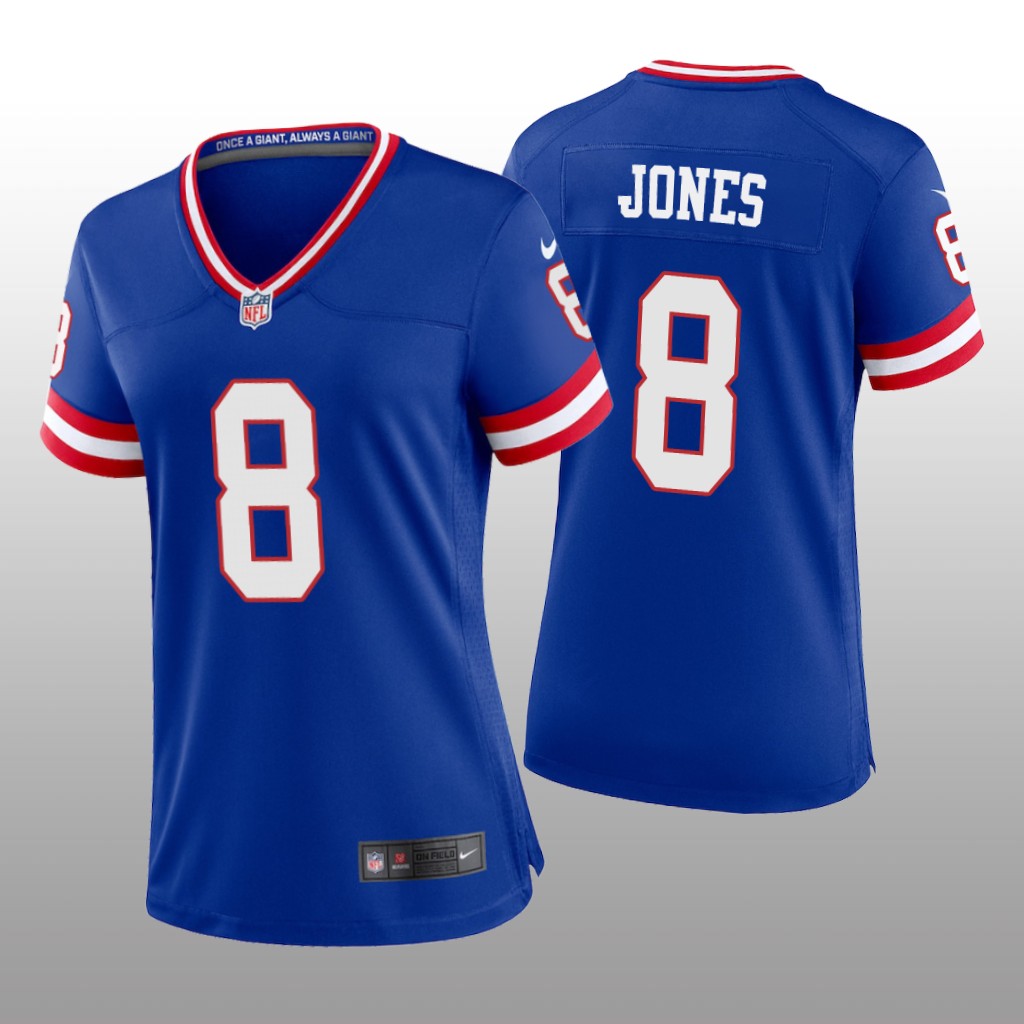 New York Giants Daniel Jones Royal Jersey Classic Game - Women's