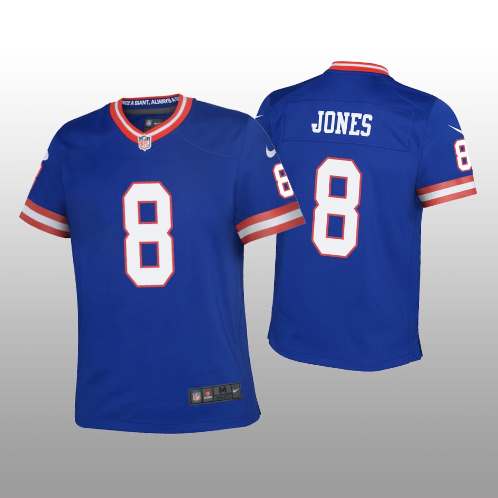 New York Giants Daniel Jones Royal Jersey Classic Game - Youth