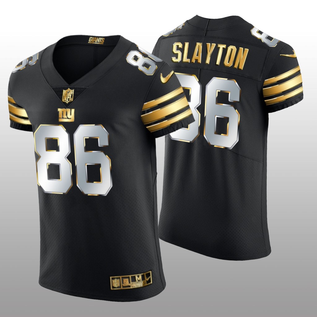 New York Giants Darius Slayton Black Elite Jersey Golden Edition Men's