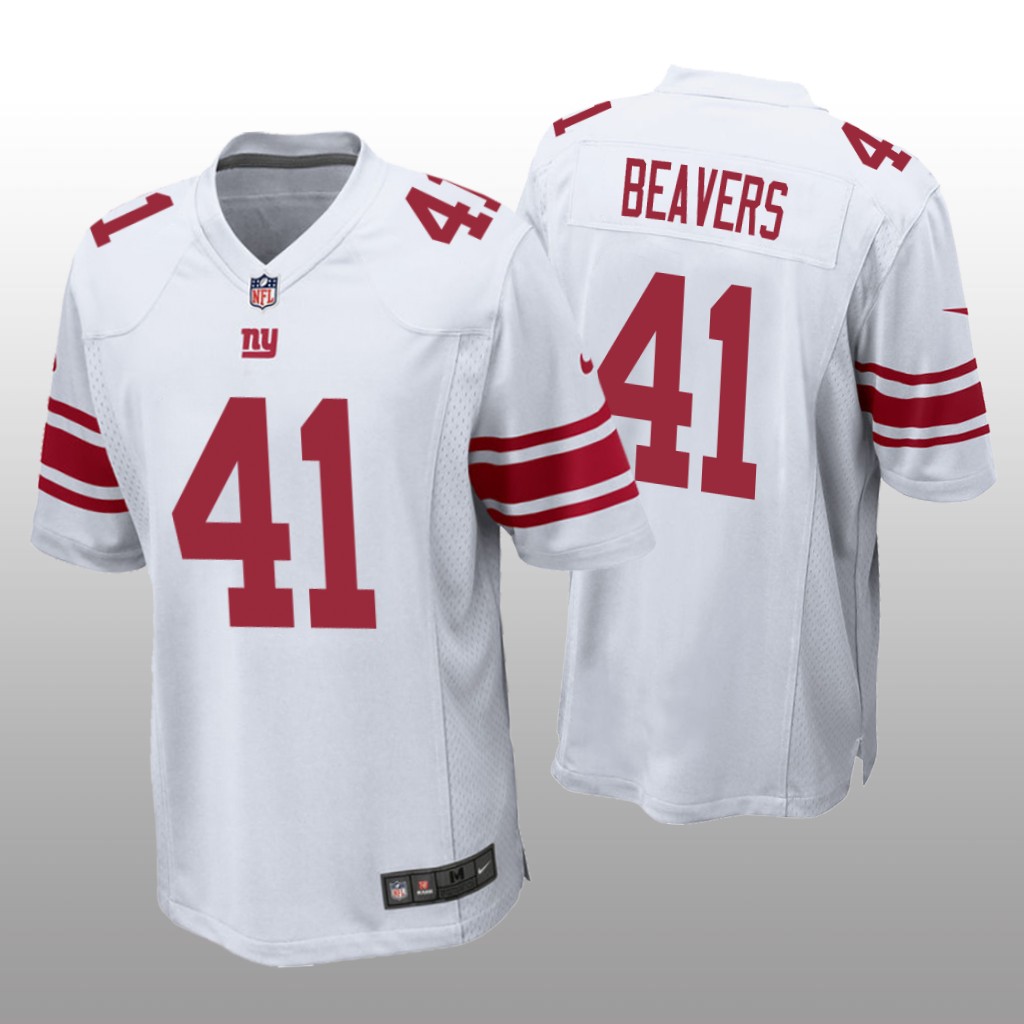 New York Giants Darrian Beavers White Jersey Game - Men's