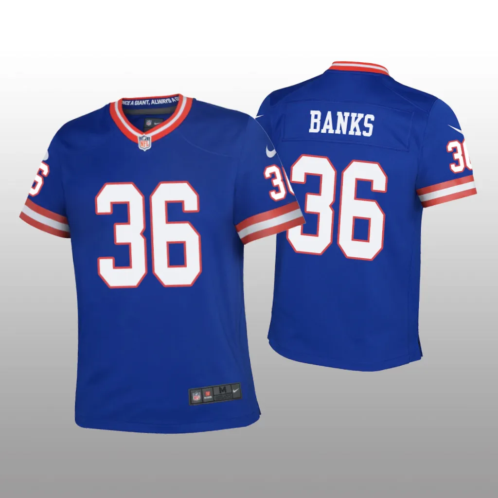 New York Giants Deonte Banks Royal Jersey Classic Game - Youth
