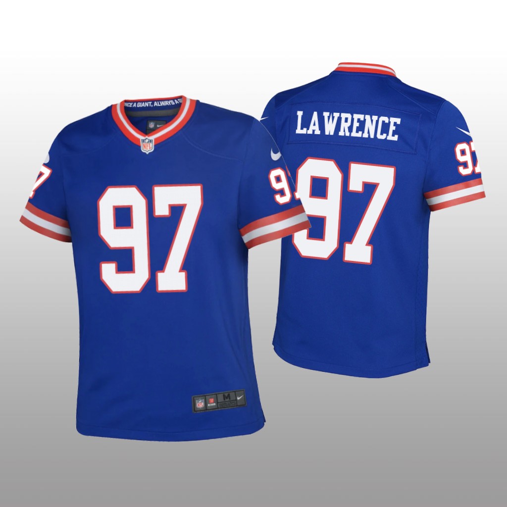 New York Giants Dexter Lawrence Royal Jersey Classic Game - Youth