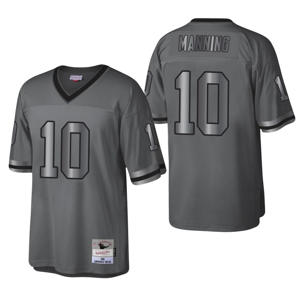New York Giants Eli Manning Charcoal Metal Legacy 1986 Throwback - Men's