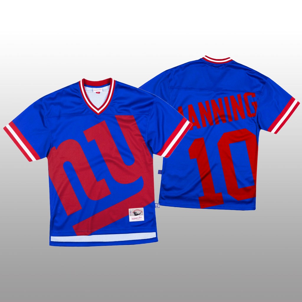 New York Giants Eli Manning Mitchell & Ness Royal Jersey Big Face - Men's