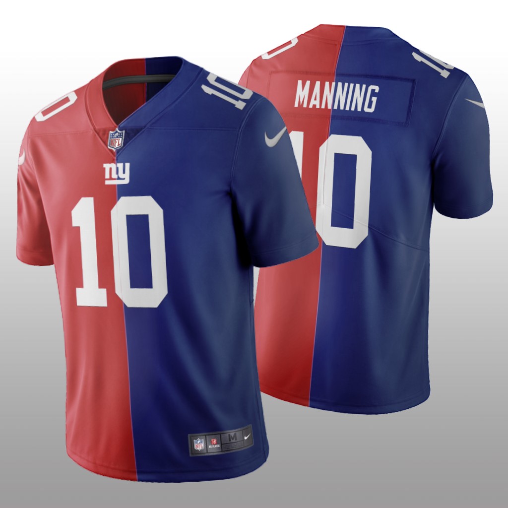 New York Giants Eli Manning Red Royal Vapor Limited Split Jersey Two Tone - Men's