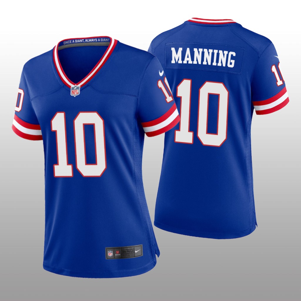 New York Giants Eli Manning Royal Jersey Classic Game - Women's