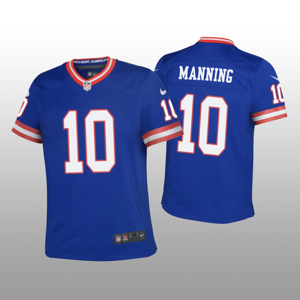 New York Giants Eli Manning Royal Jersey Classic Game - Youth