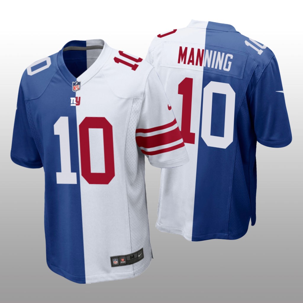 New York Giants Eli Manning Royal White Game Split - Men's