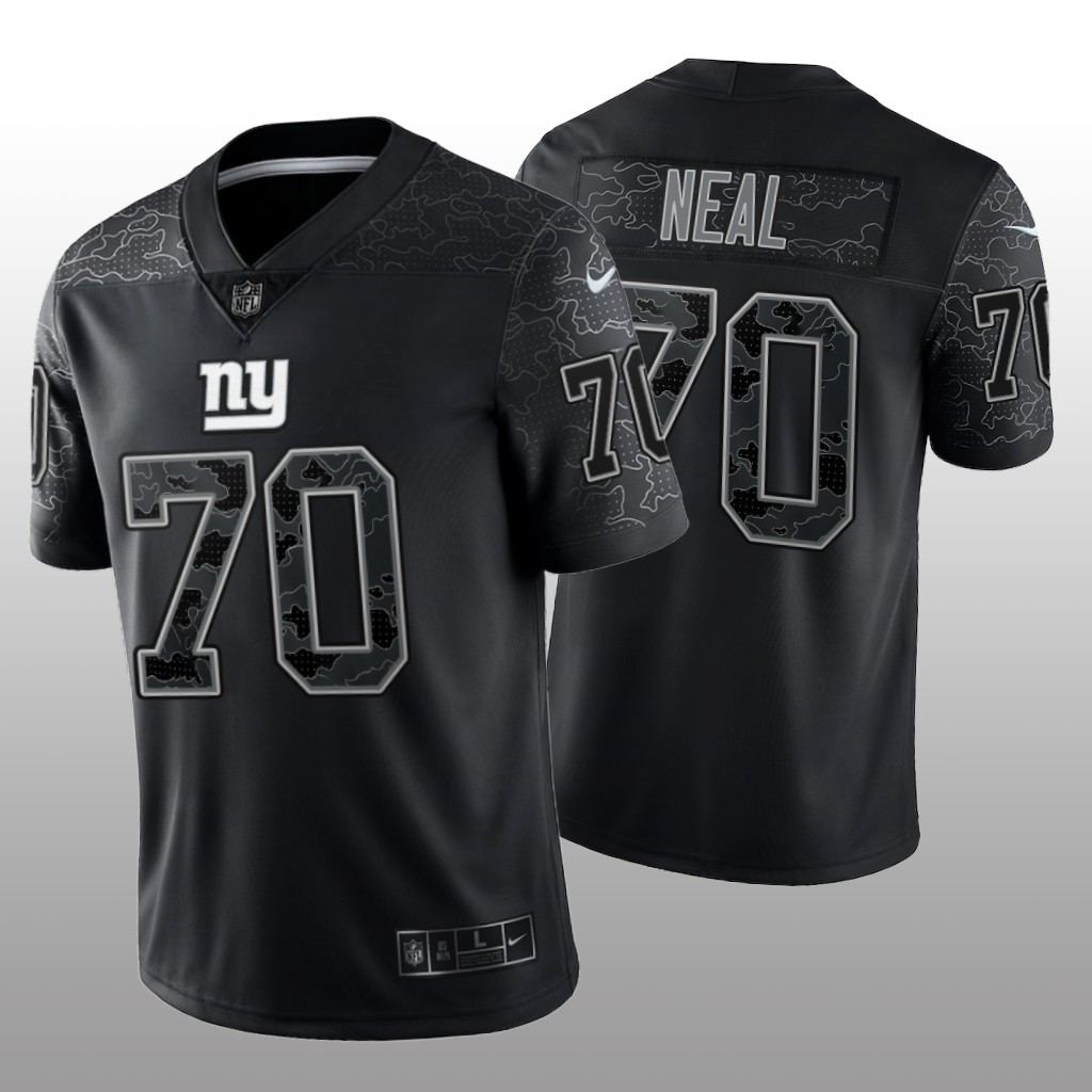 New York Giants Evan Neal Black Jersey Reflective Limited  - Men's