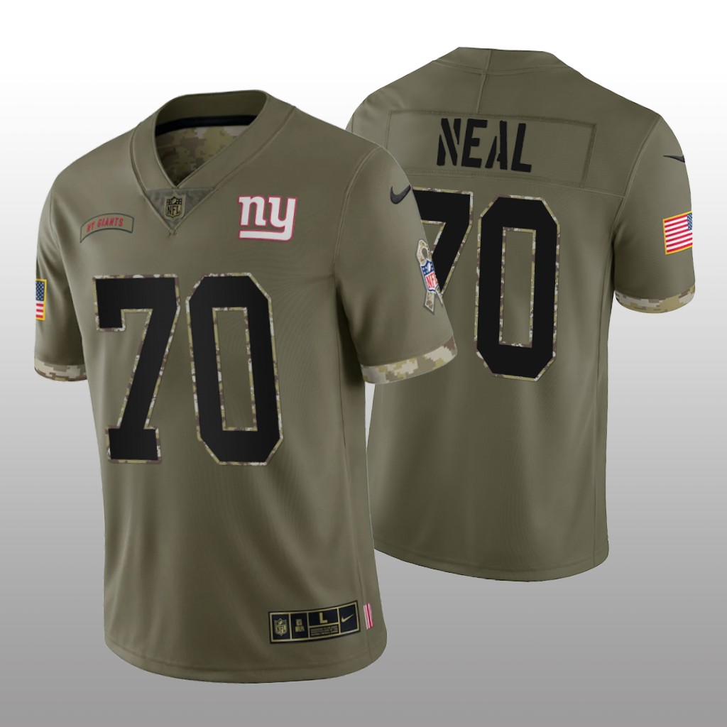 New York Giants Evan Neal Olive Limited Jersey 2022 Salute To Service - Men's