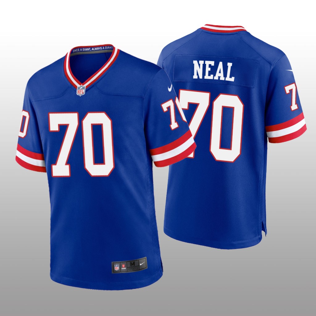 New York Giants Evan Neal Royal Jersey Classic Game - Men's