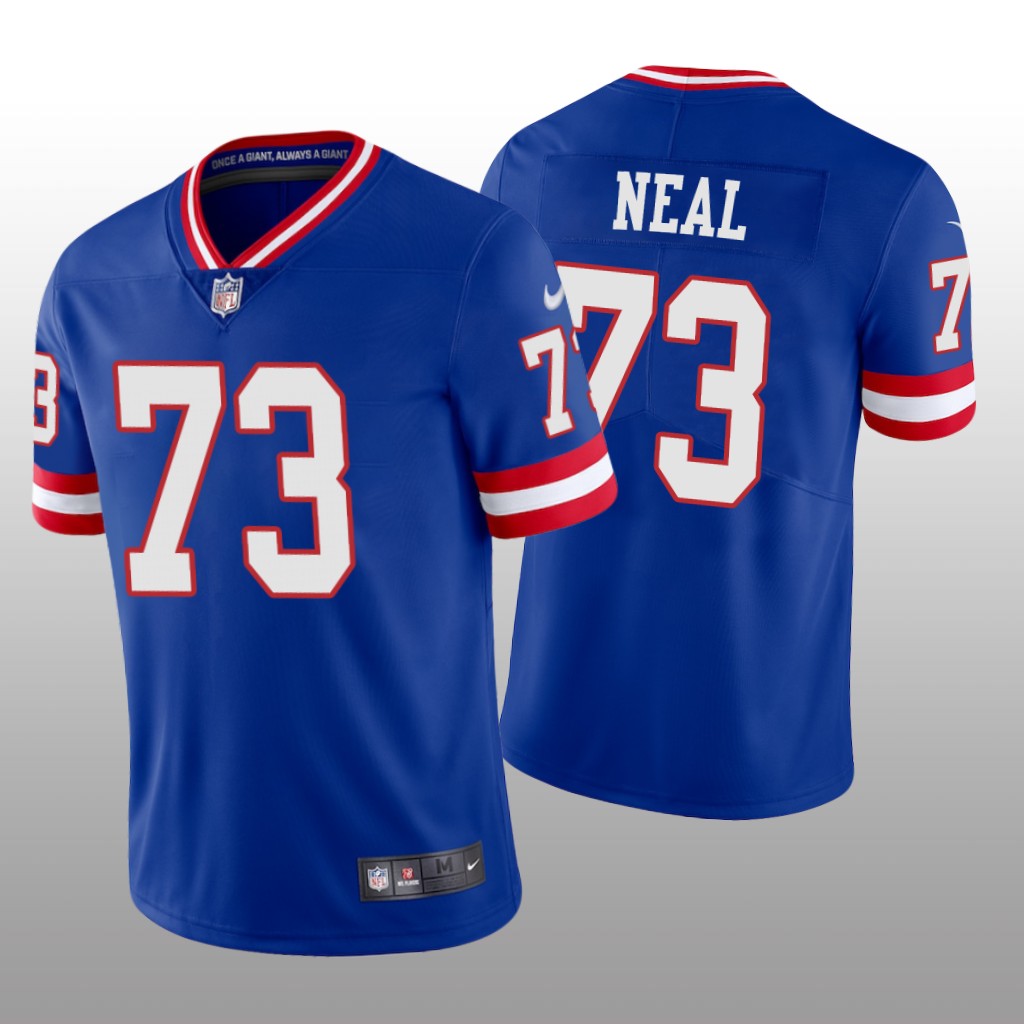 New York Giants Evan Neal Royal Jersey Classic Vapor Limited - Men's