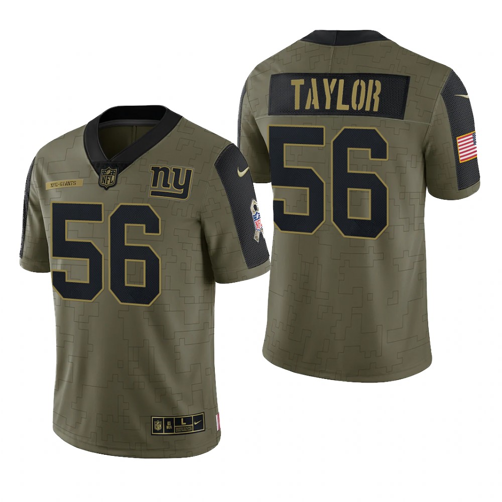 New York Giants Lawrence Taylor Olive Limited Jersey 2021 Salute To Service - Men's