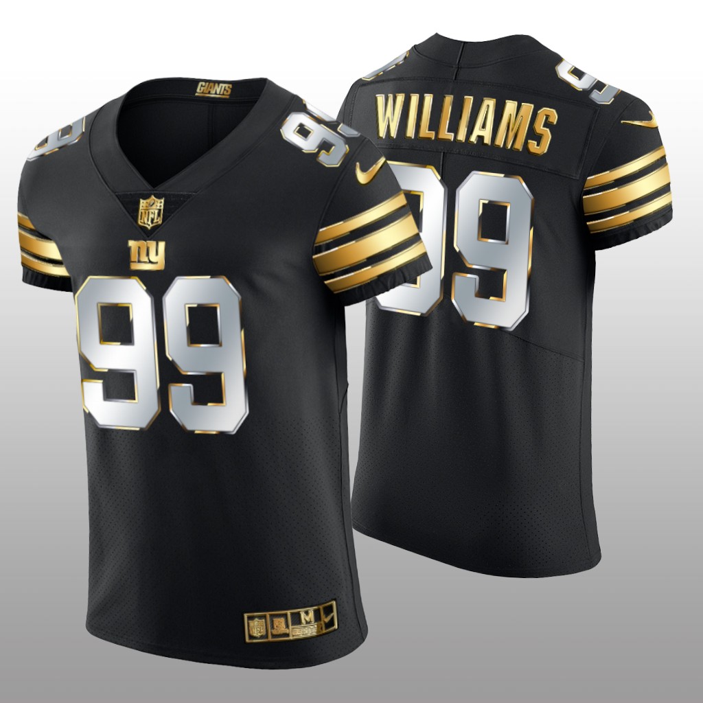 New York Giants Leonard Williams Black Elite Jersey Golden Edition Men's