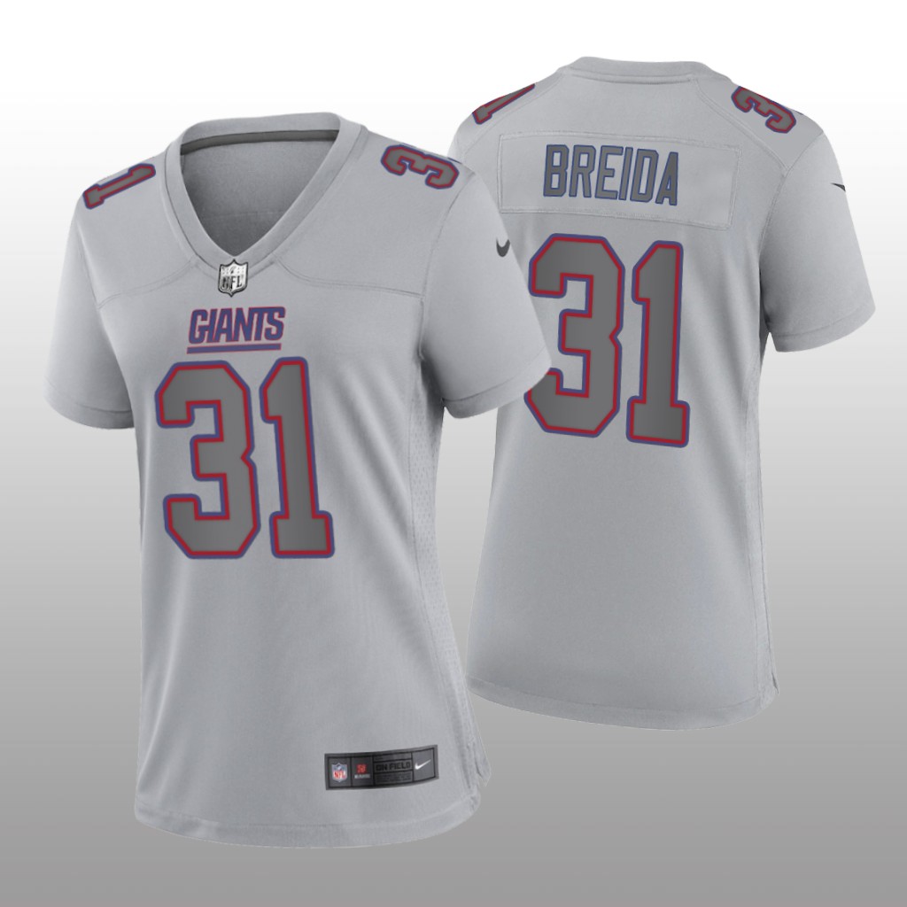 New York Giants Matt Breida Gray Jersey Atmosphere Fashion Game - Women's