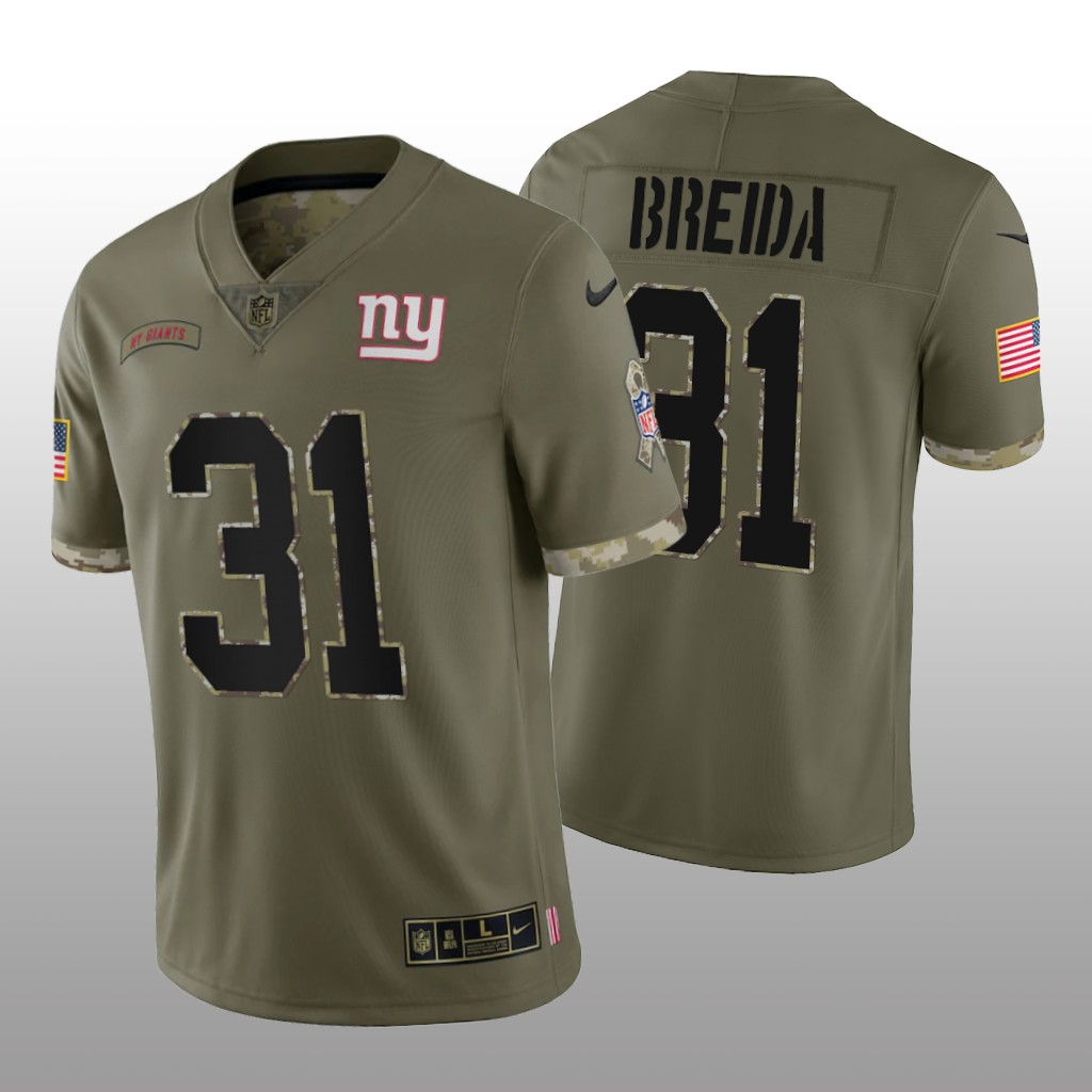 New York Giants Matt Breida Olive Limited Jersey 2022 Salute To Service - Men's