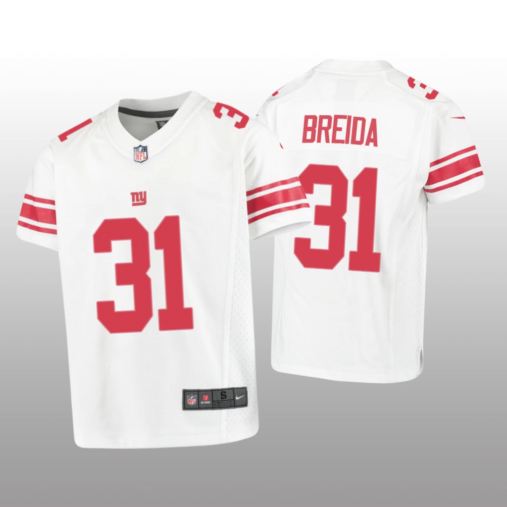 New York Giants Matt Breida White Jersey Game - Youth