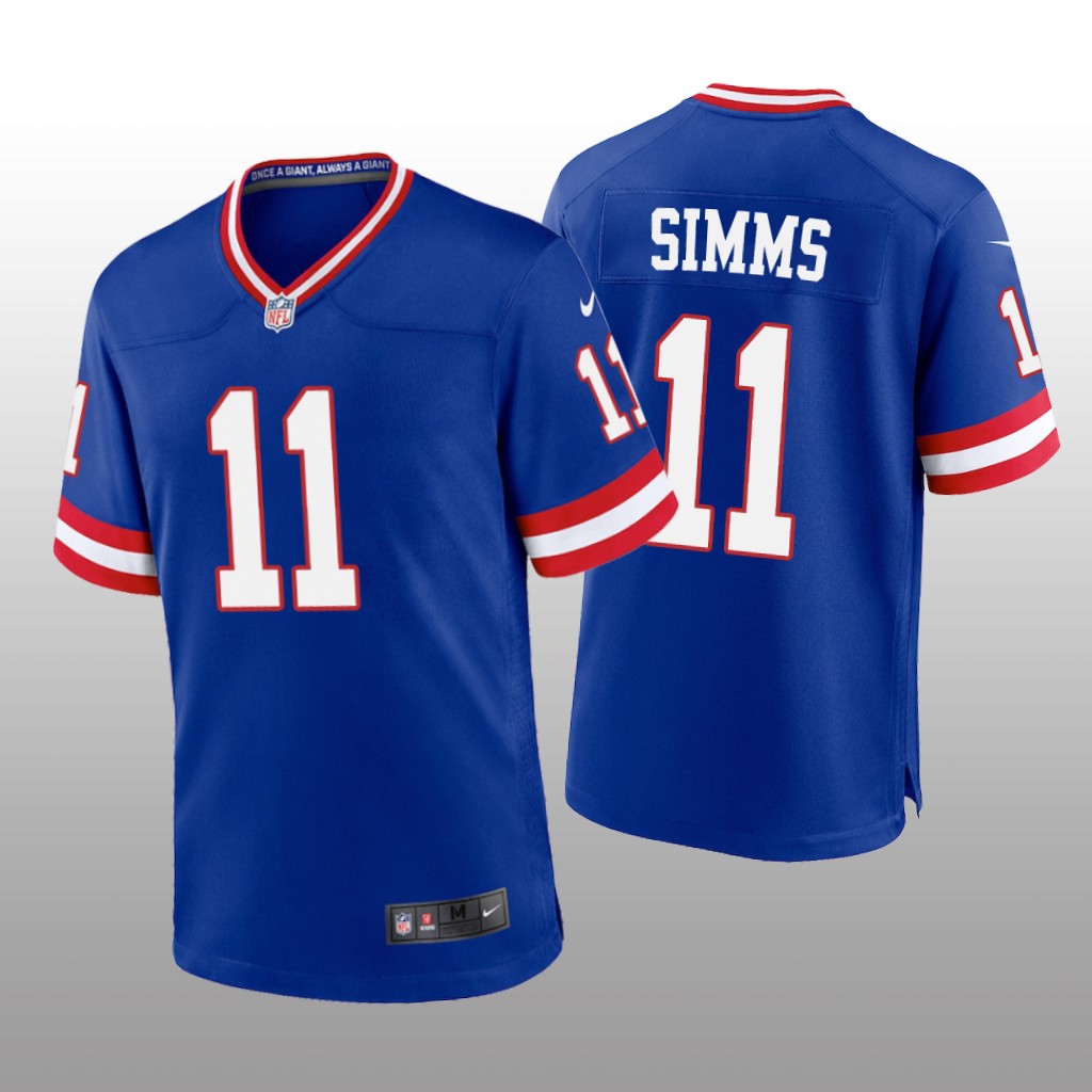 New York Giants Phil Simms Royal Jersey Classic Game - Men's