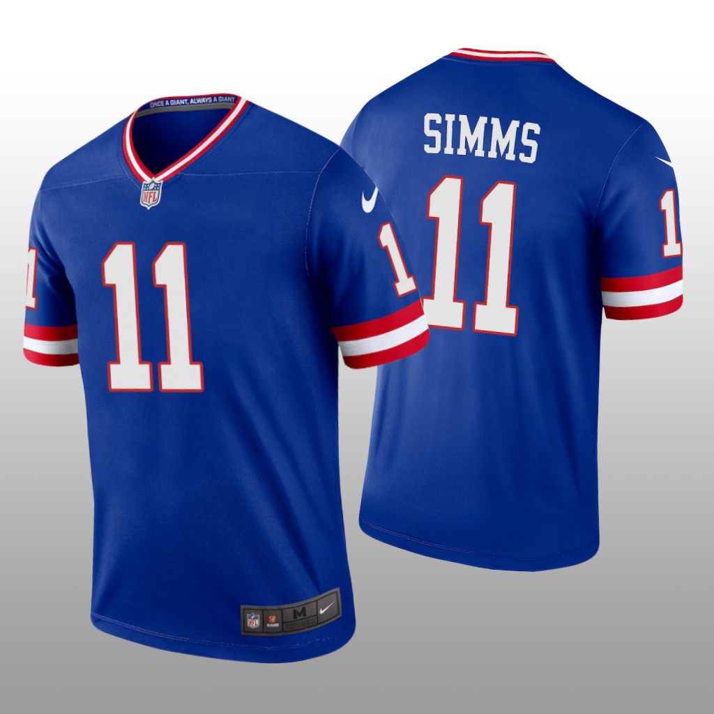 New York Giants Phil Simms Royal Jersey Classic Legend - Men's