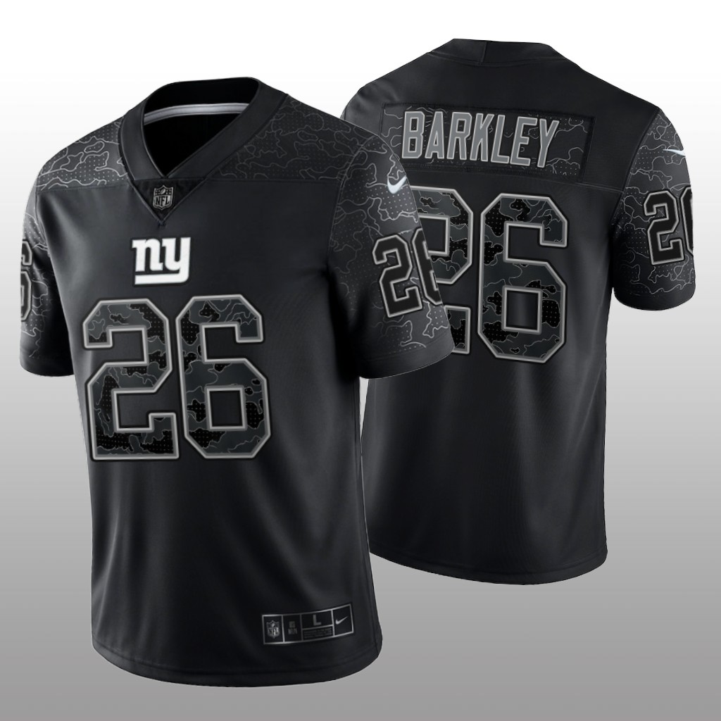 New York Giants Saquon Barkley Black Jersey Reflective Limited - Men's