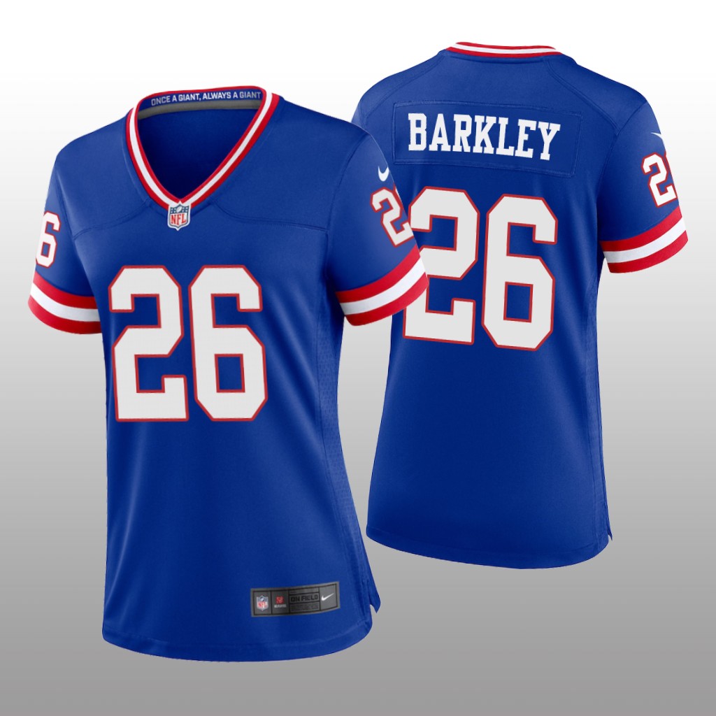 New York Giants Saquon Barkley Royal Jersey Classic Game - Women's
