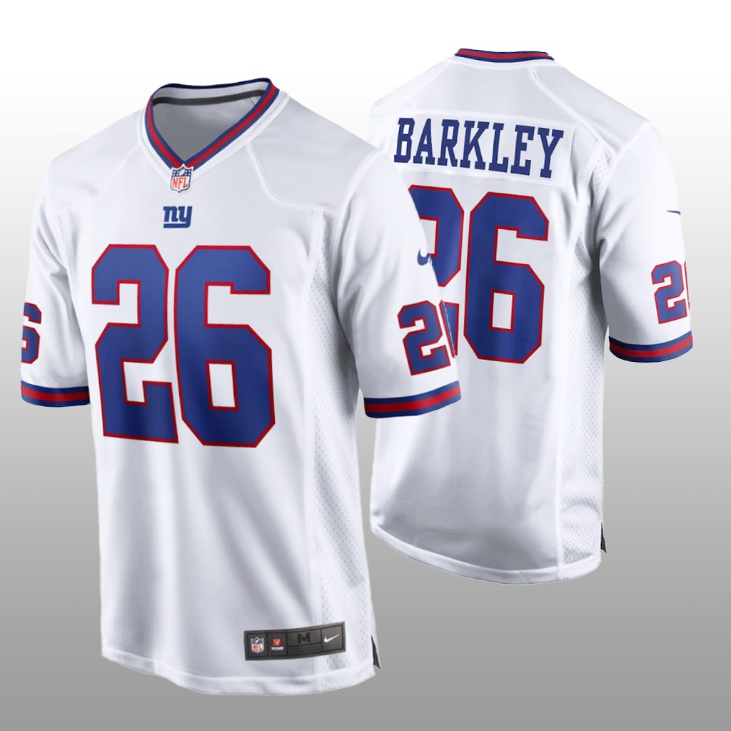 New York Giants Saquon Barkley White Jersey Game - Men's