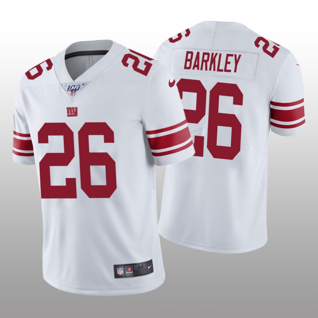 New York Giants Saquon Barkley White Vapor Limited Jersey 100th Season - Men's