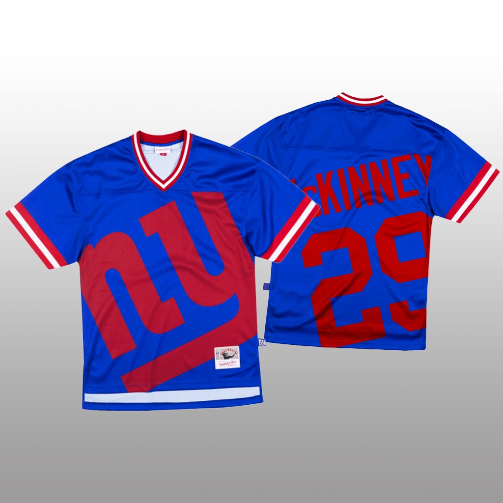 New York Giants Xavier McKinney Mitchell & Ness Royal Jersey Big Face - Men's