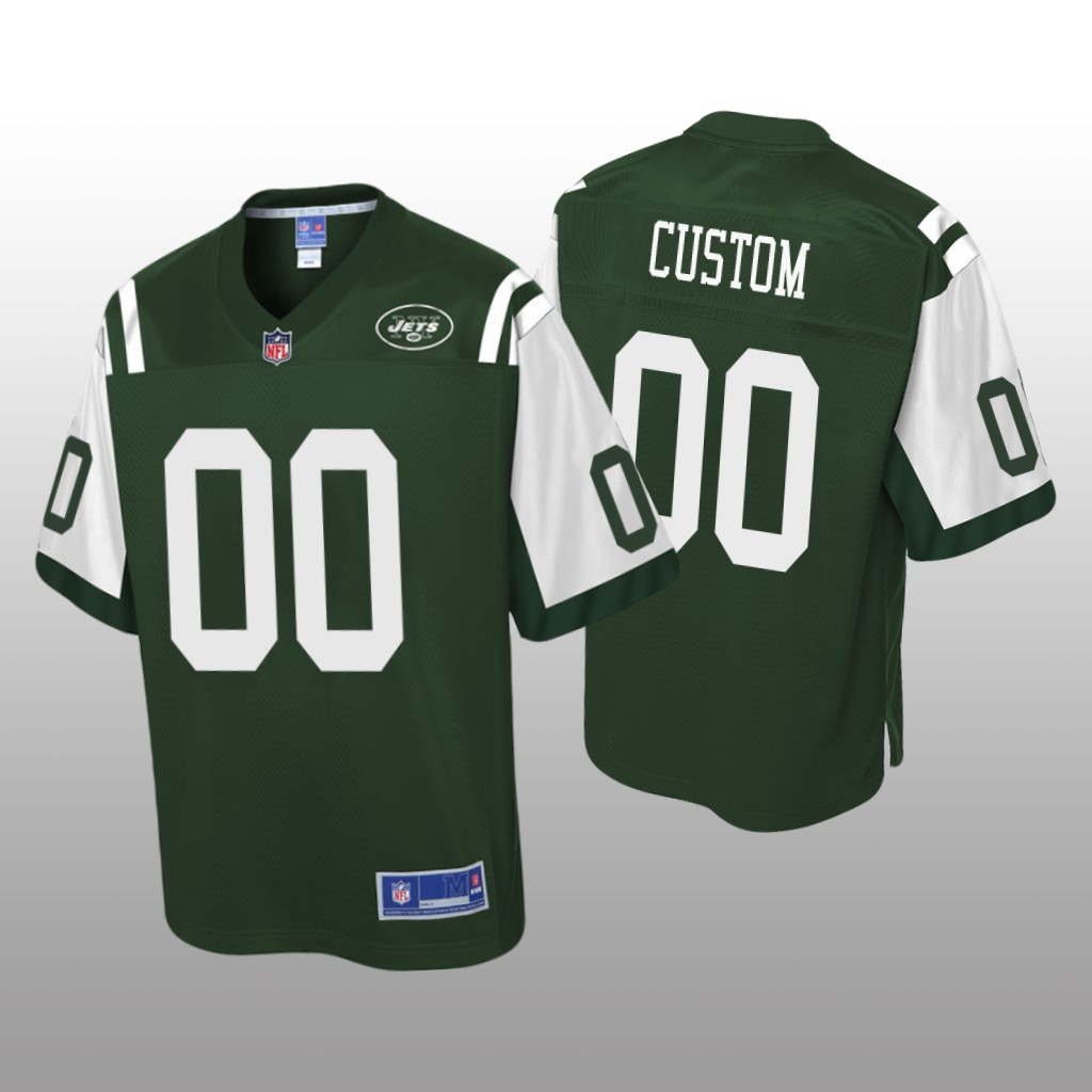 New York Jets #00 Green Custom Pro Line Jersey - Youth