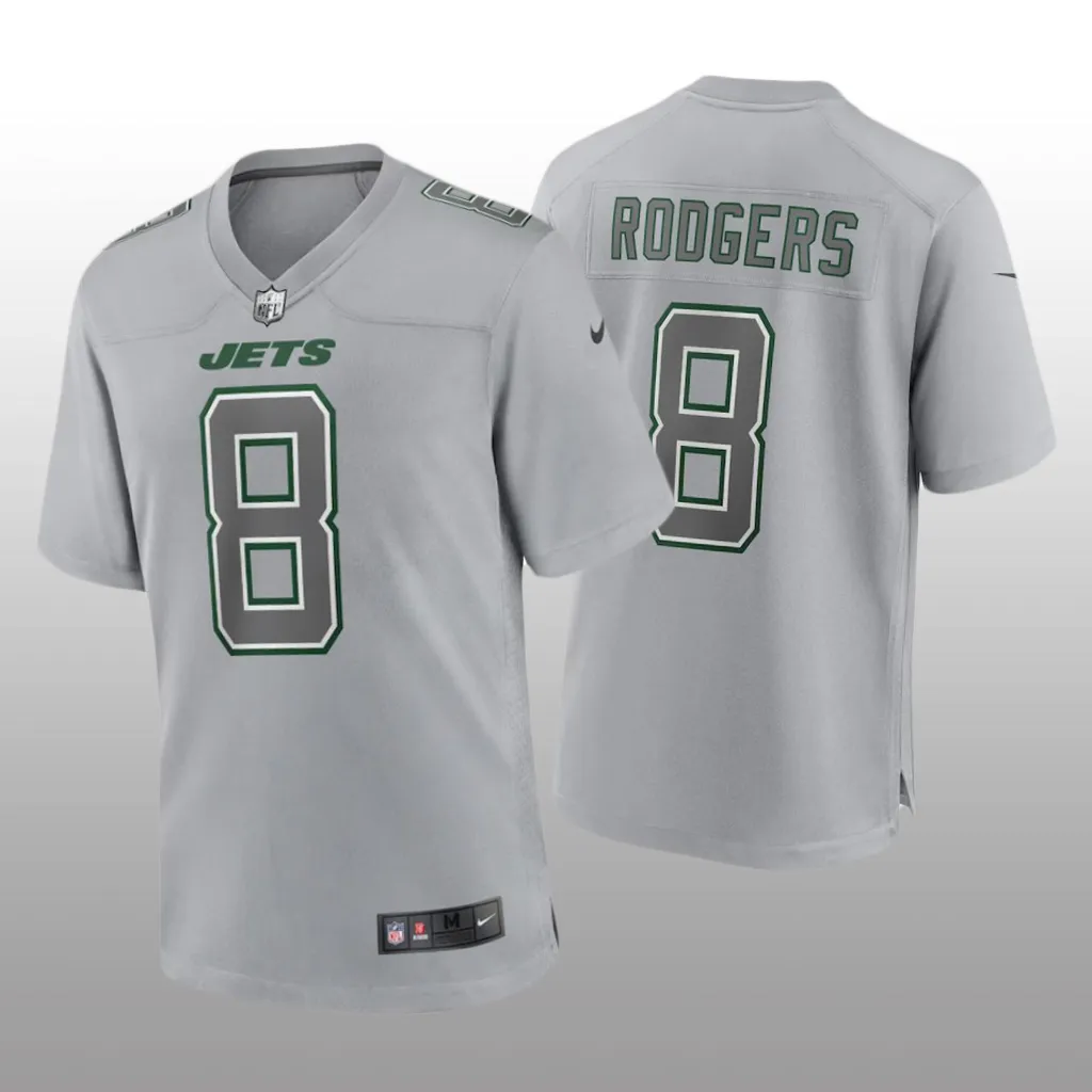 New York Jets Aaron Rodgers Gray Jersey Atmosphere Fashion Game - Men's
