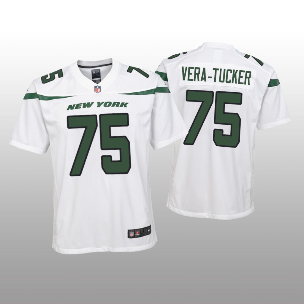 New York Jets Alijah Vera-Tucker White Jersey Game - Youth