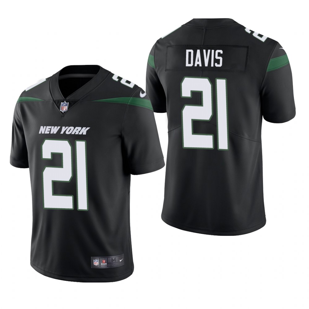 New York Jets Ashtyn Davis Black Jersey Vapor Limited - Men's