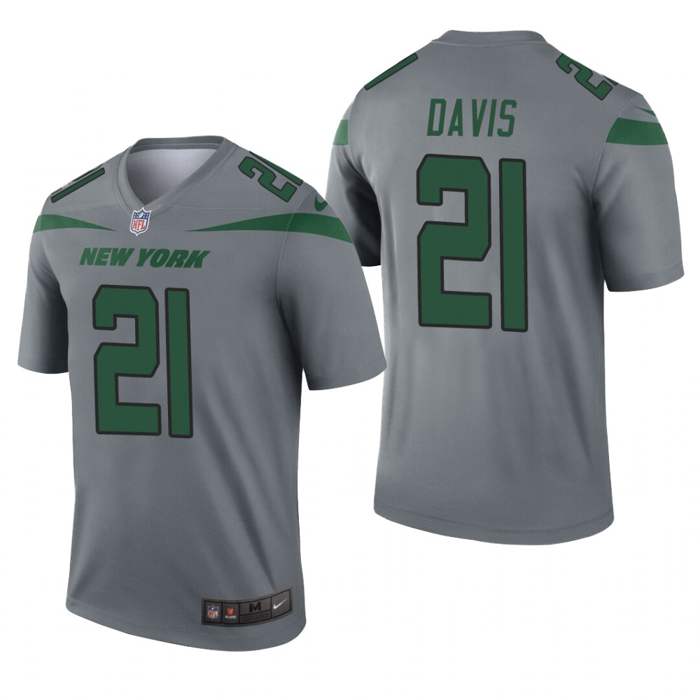 New York Jets Ashtyn Davis Gray Jersey Inverted Legend - Men's