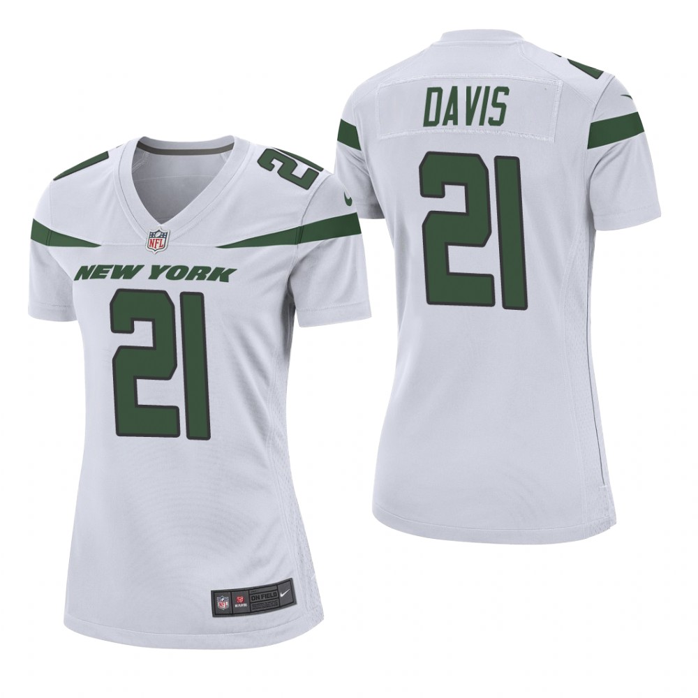 New York Jets Ashtyn Davis White Jersey Game - Women's