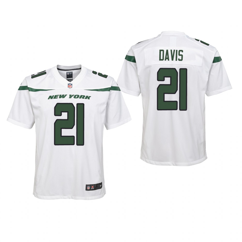 New York Jets Ashtyn Davis White Jersey Game - Youth