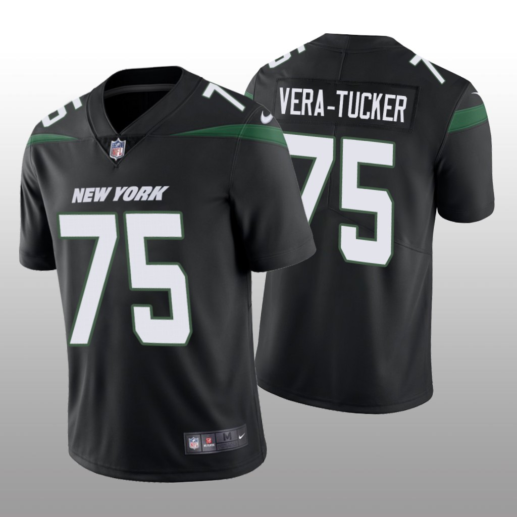 New York Jets Black 2021 NFL Draft Vapor Limited Alijah Vera-Tucker Jersey
