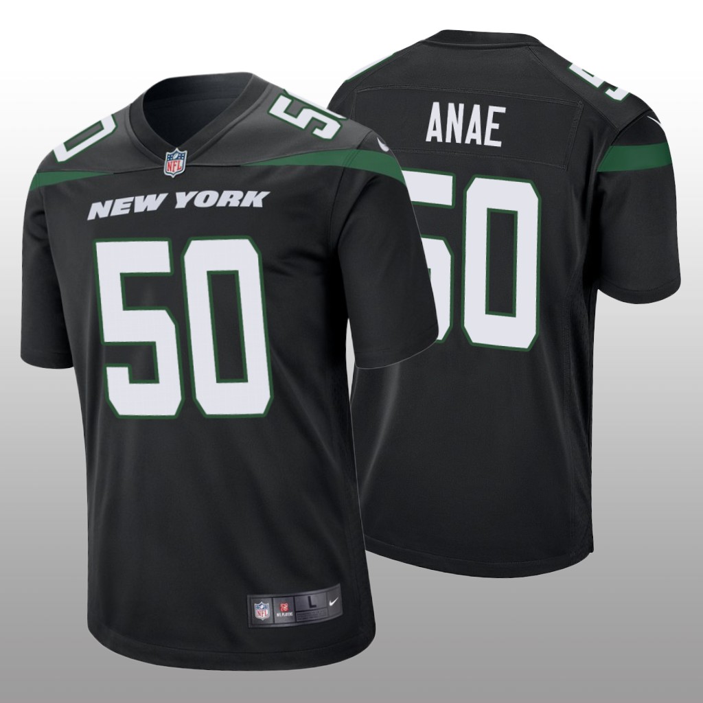 New York Jets Bradlee Anae Black Jersey Game - Men's