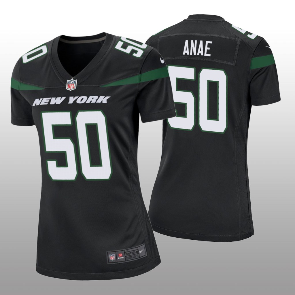 New York Jets Bradlee Anae Black Jersey Game - Women's