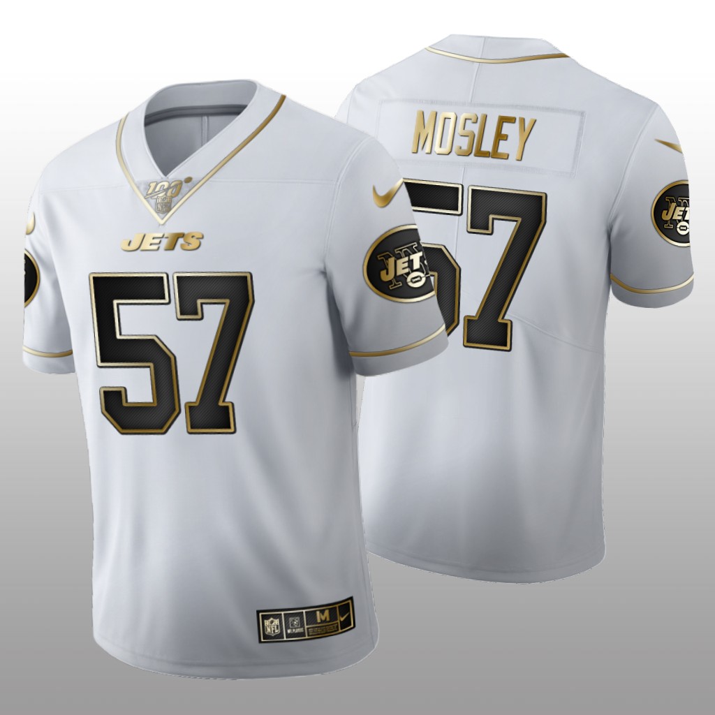 New York Jets C.J. Mosley White Golden Edition Jersey 100th Season Men's