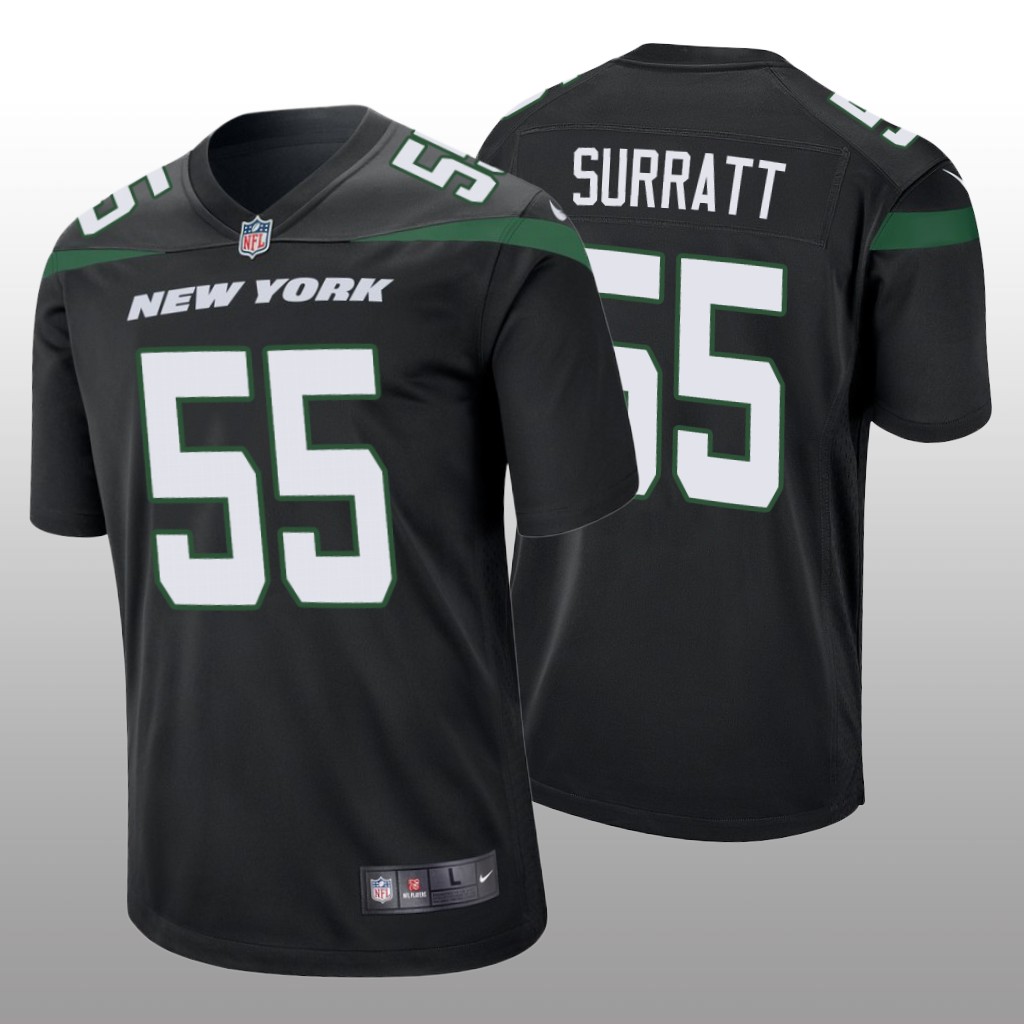 New York Jets Chazz Surratt Black Jersey Game - Men's