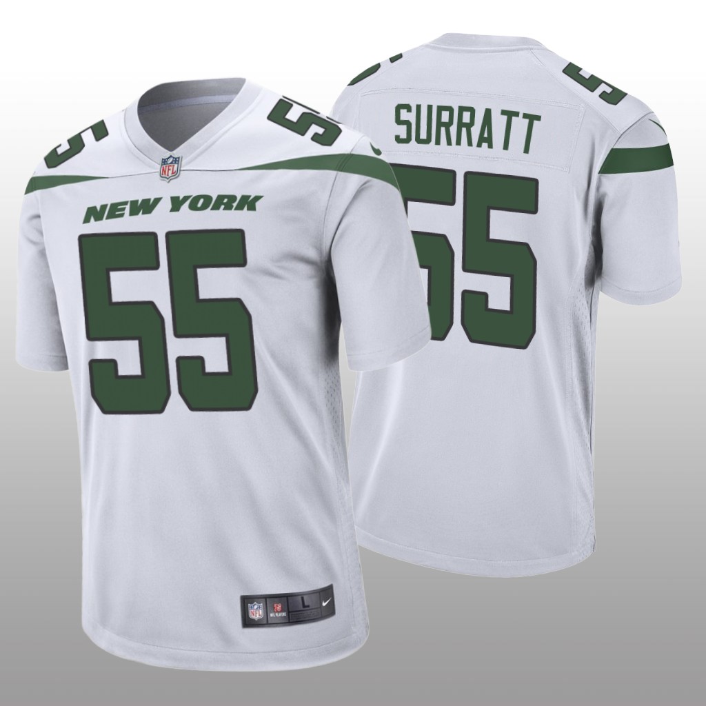 New York Jets Chazz Surratt White Jersey Game - Men's