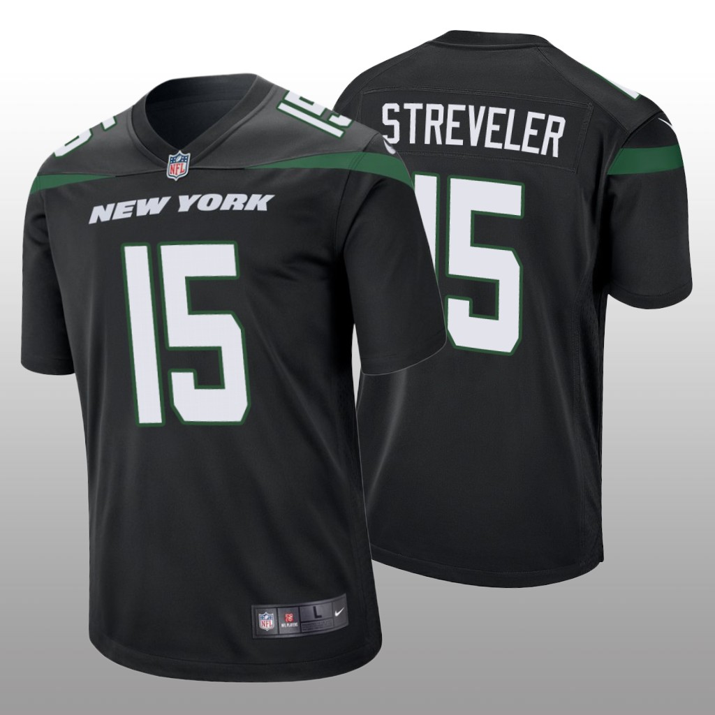 New York Jets Chris Streveler Black Jersey Game - Men's