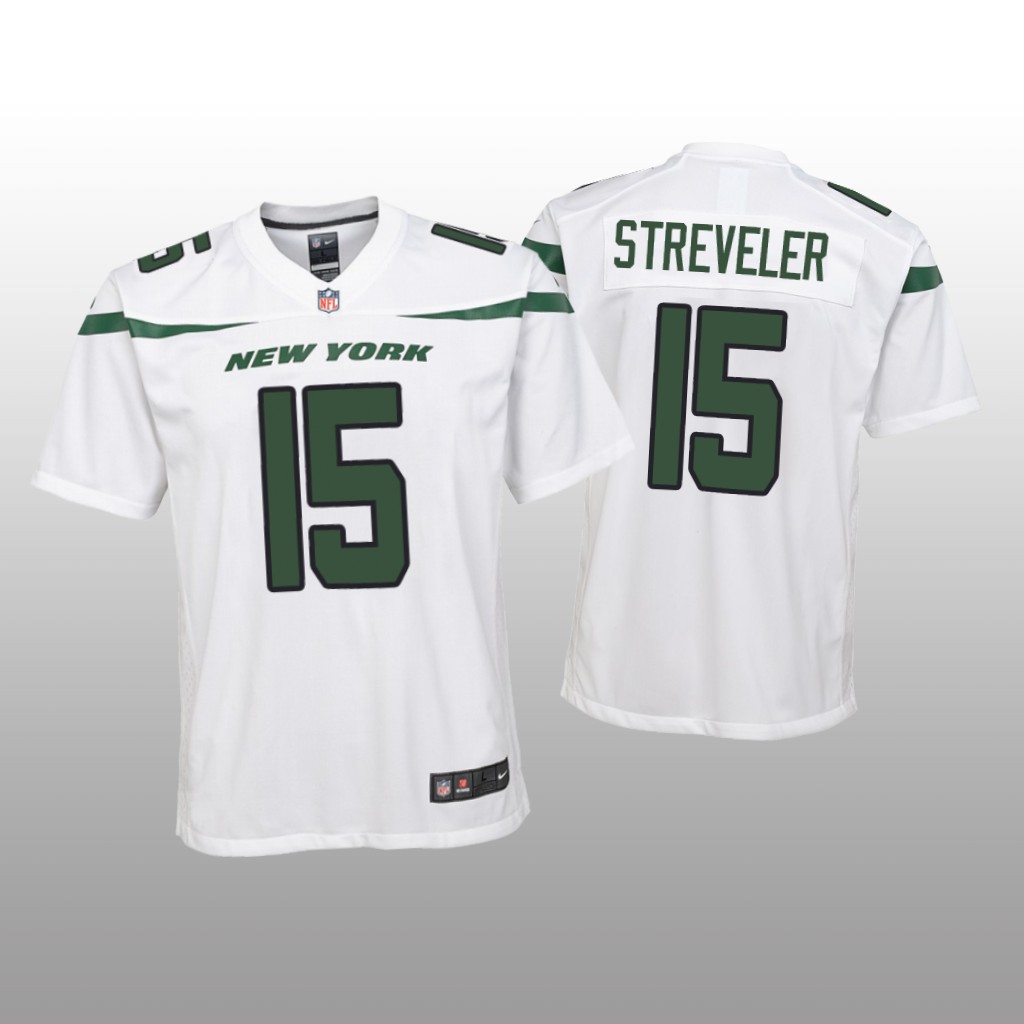 New York Jets Chris Streveler White Jersey Game - Youth