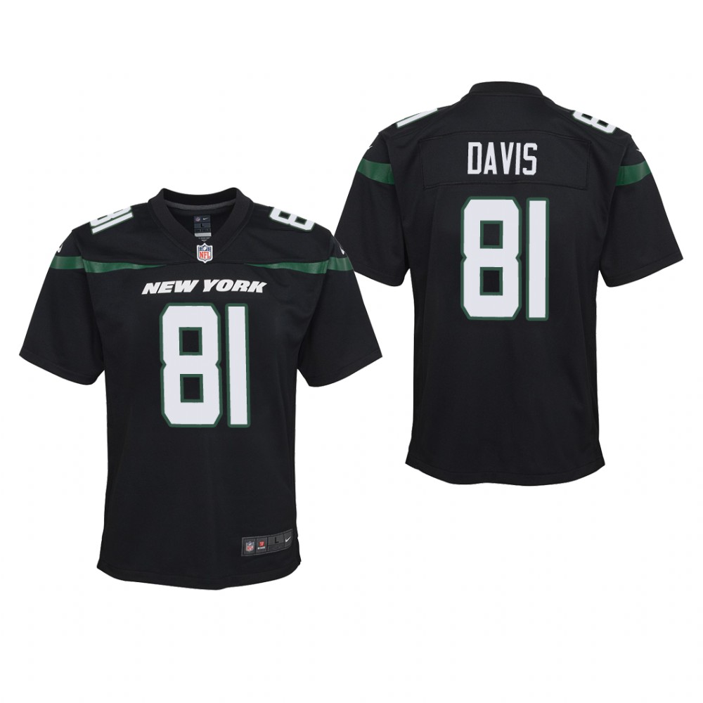 New York Jets Corey Davis Black Jersey Game - Youth