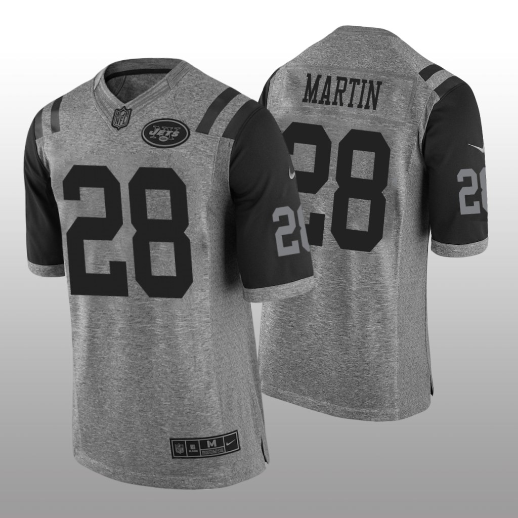 New York Jets Curtis Martin Gray Jersey Gridiron Gray Limited