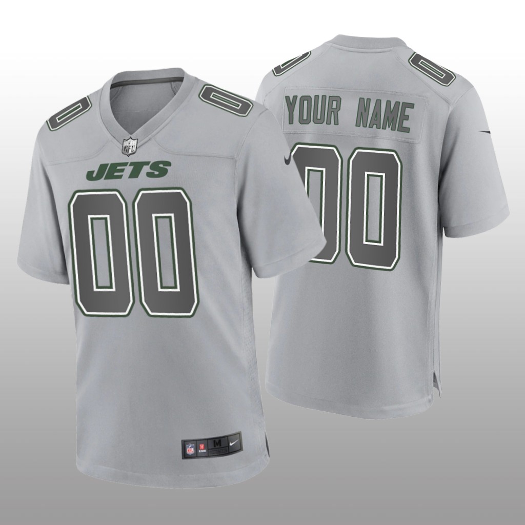 New York Jets Custom Gray Jersey Atmosphere Fashion Game - Men's